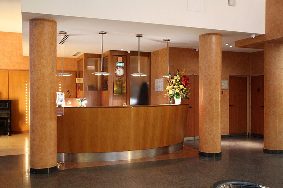 Front desk of a hotel