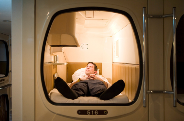 capsule hotel occupant